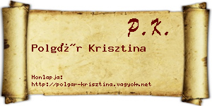 Polgár Krisztina névjegykártya